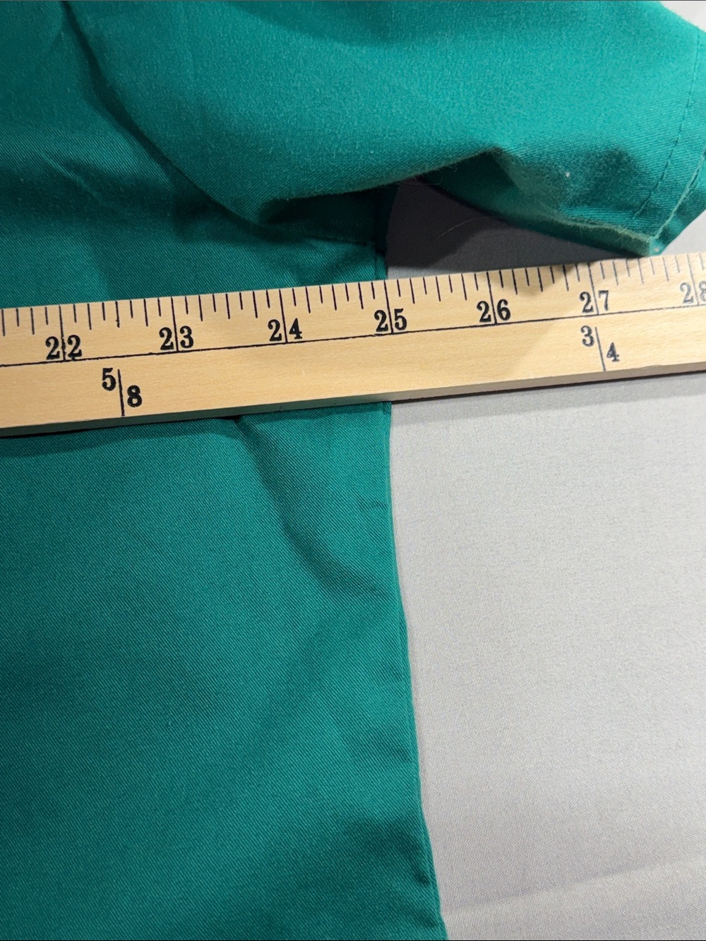Medical scrub top WonderWink Teal Green V-Neck Scrub Top with Gold Glitter Logo - Picture 7 of 8